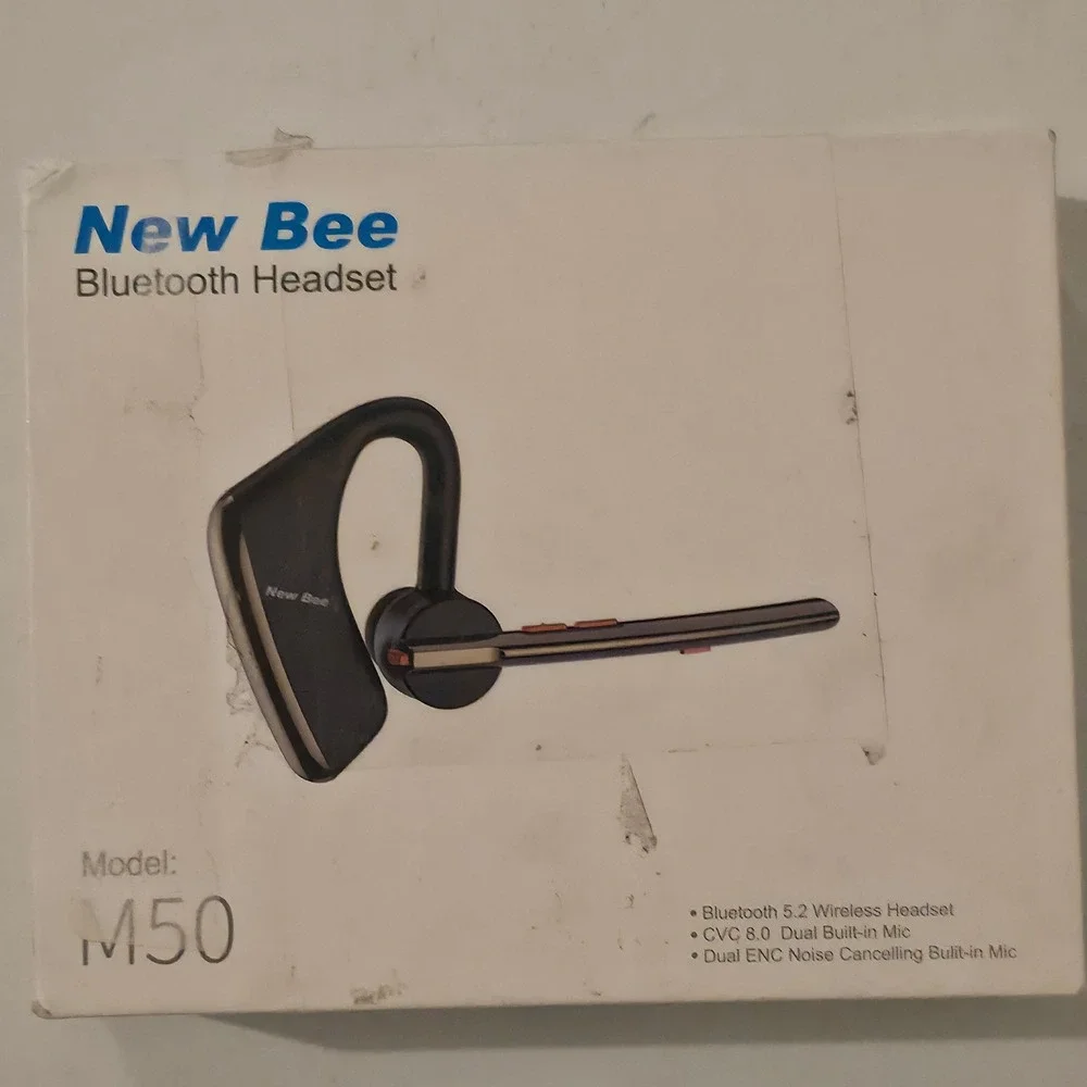 New Bee Bluetooth Headset Unisex OS Black Excellent M50 Wireless Noise Cancel